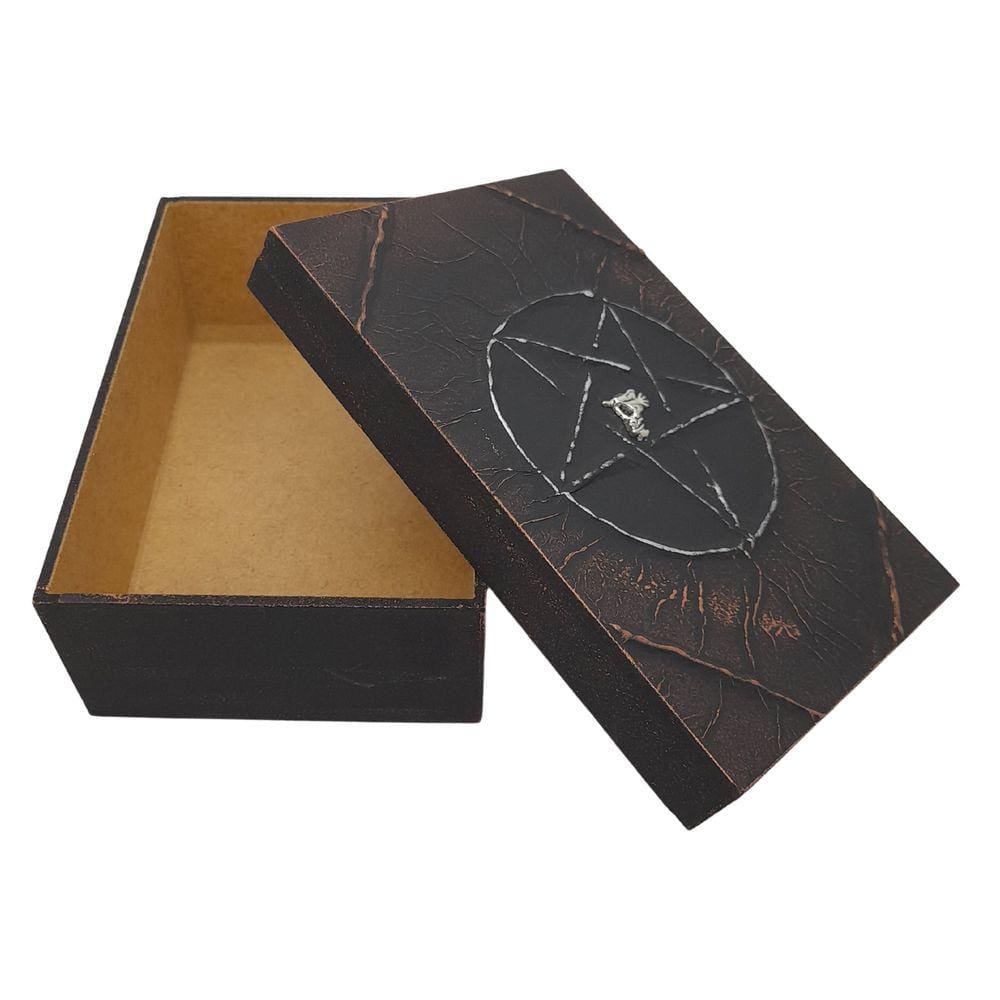 Porta Tarô Estojo Baralho Tarô Wicca Caixa Madeira 16cm