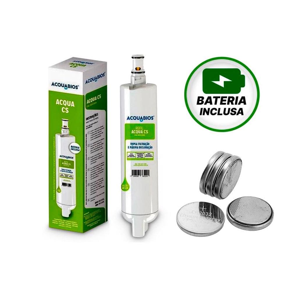 Refil Para Filtro Purificador De Água Cs Acqua Com Tripla Filtração