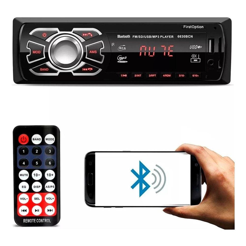 Rádio Bluetooth Aparelho De Som Carro Automotivo Pendrive Sd Rádio