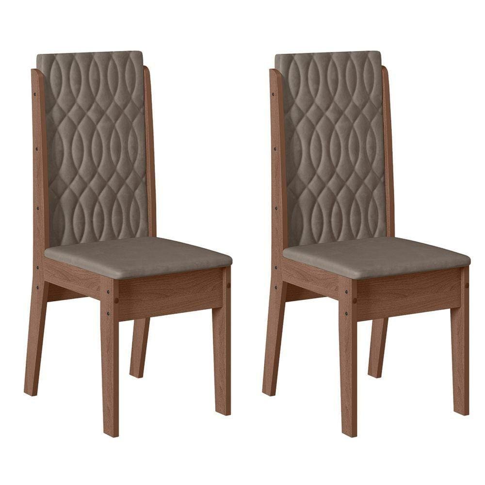 Conjunto Com 02 Cadeiras Libia Amendoa 01A