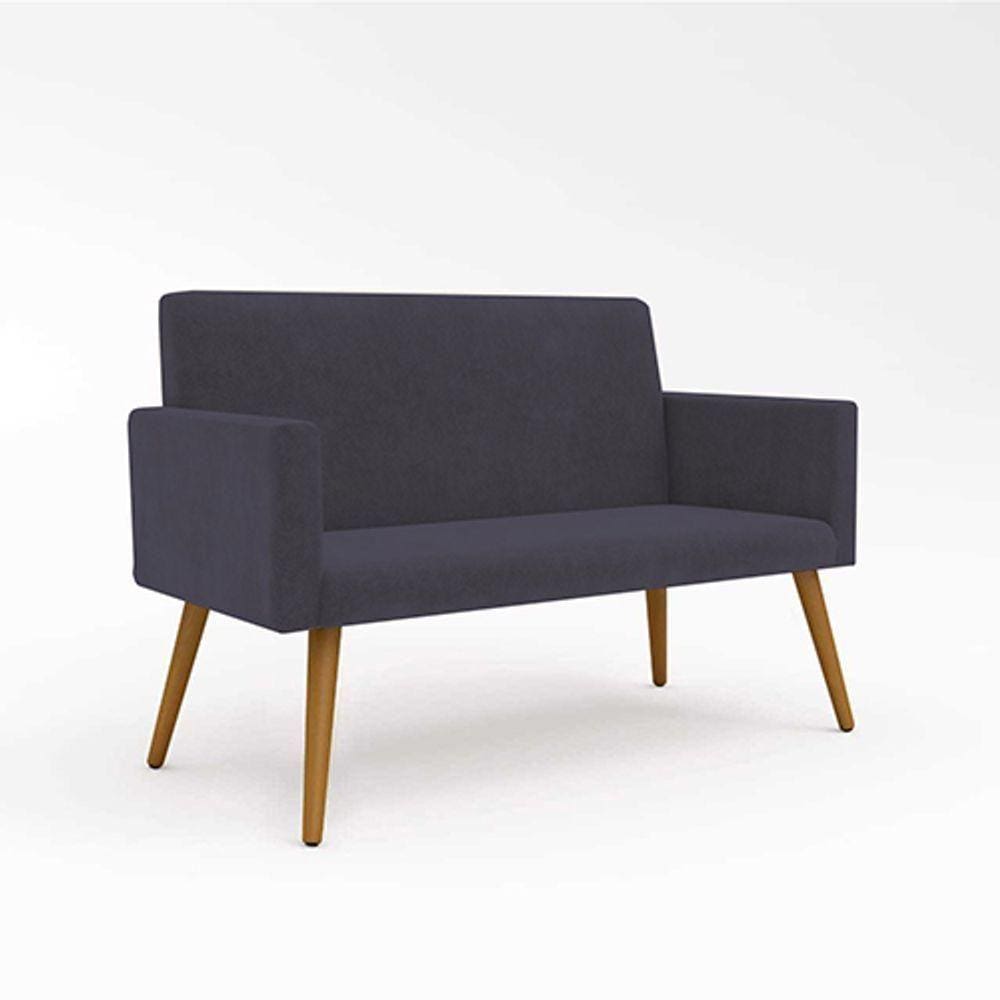 Sofá Namoradeira Pés Palito Sala, Quarto - Cinza