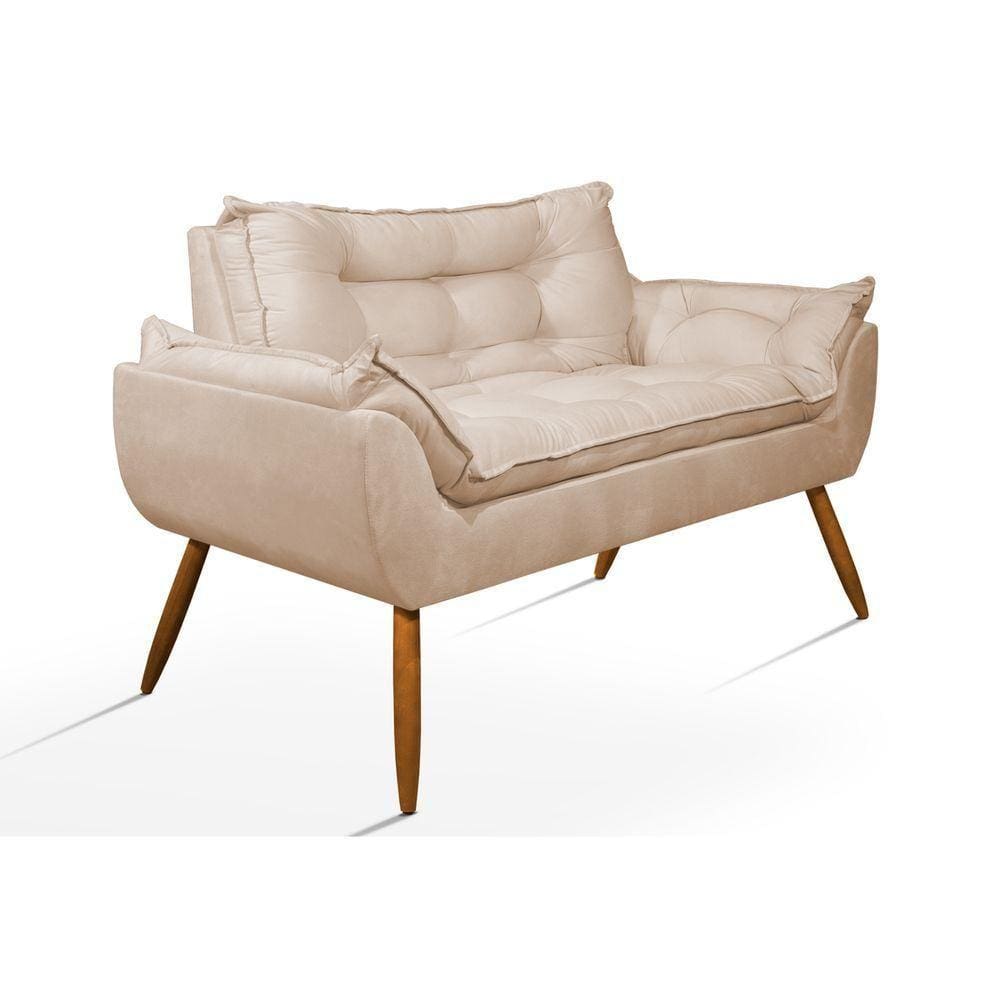 Poltrona Luxo Namoradeira Sala Quarto - Bege