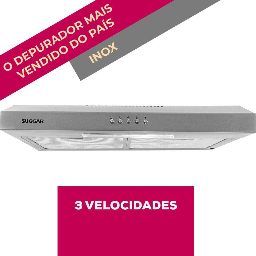 Depurador e Exaustor de ar Slim 60 Cm Inox Suggar