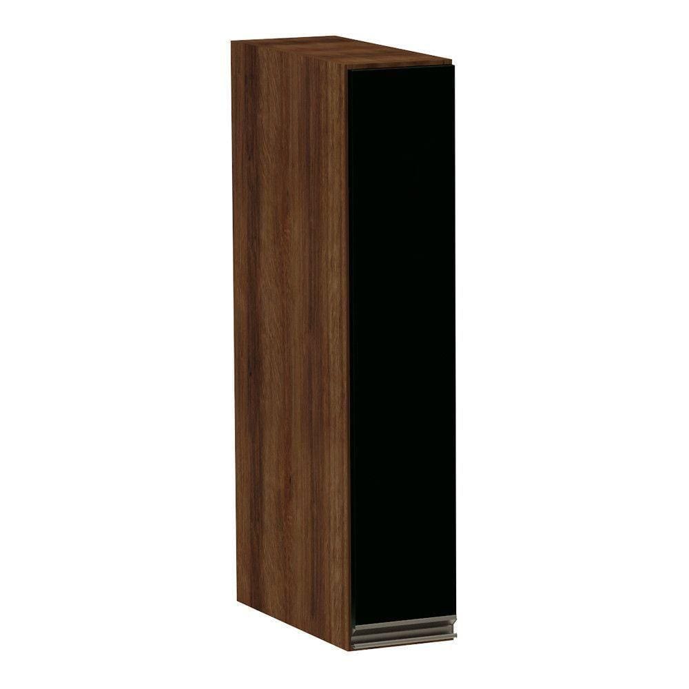 Armário Aéreo 15cm 1 Porta Nogueira C/Preto Txt