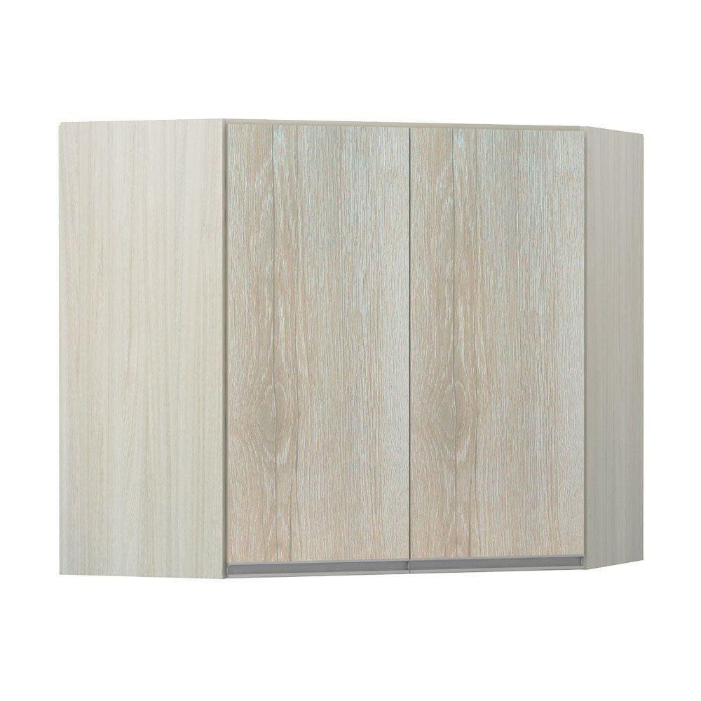 Armário De Canto Diagonal Luciane 2 Portas Lis Legno Crema