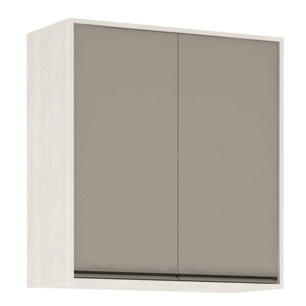 Armário Aéreo De Cozinha 80cm 2 Portas 2 Prateleiras Linea