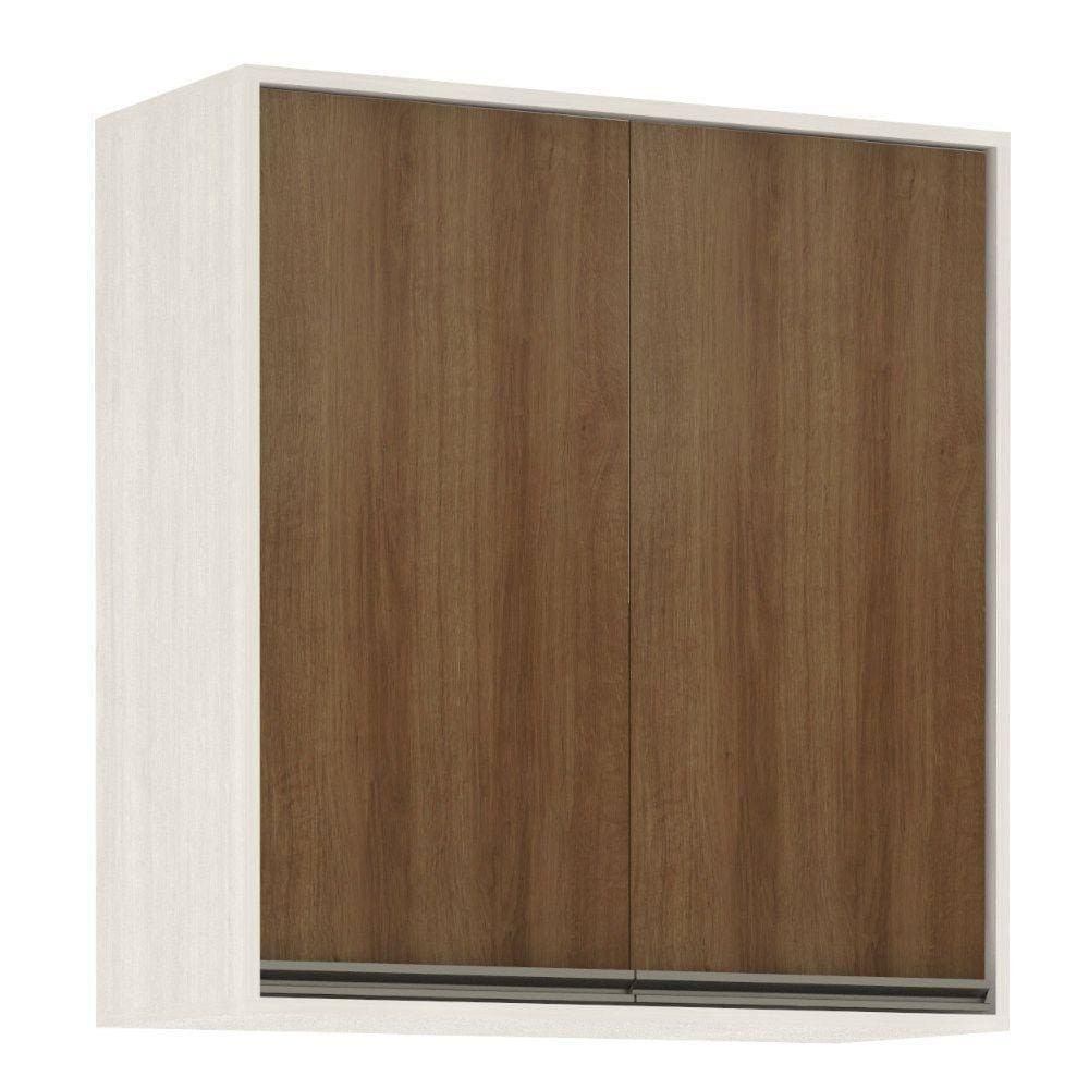 Armário Aéreo De Cozinha 80cm 2 Portas 2 Prateleiras Linea
