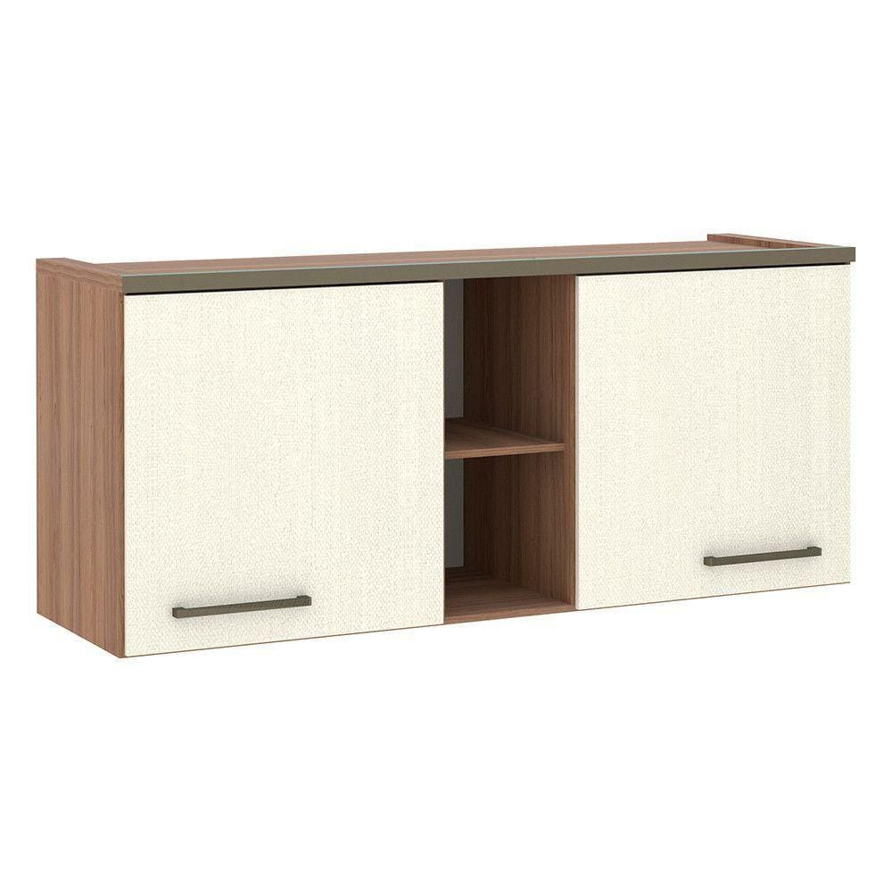 Armário Aéreo Modulado 2 Portas 165cm Vanilla C/Linho
