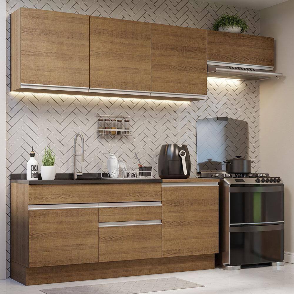 Armário De Cozinha Completa 260cm Rustic Glamy Madesa