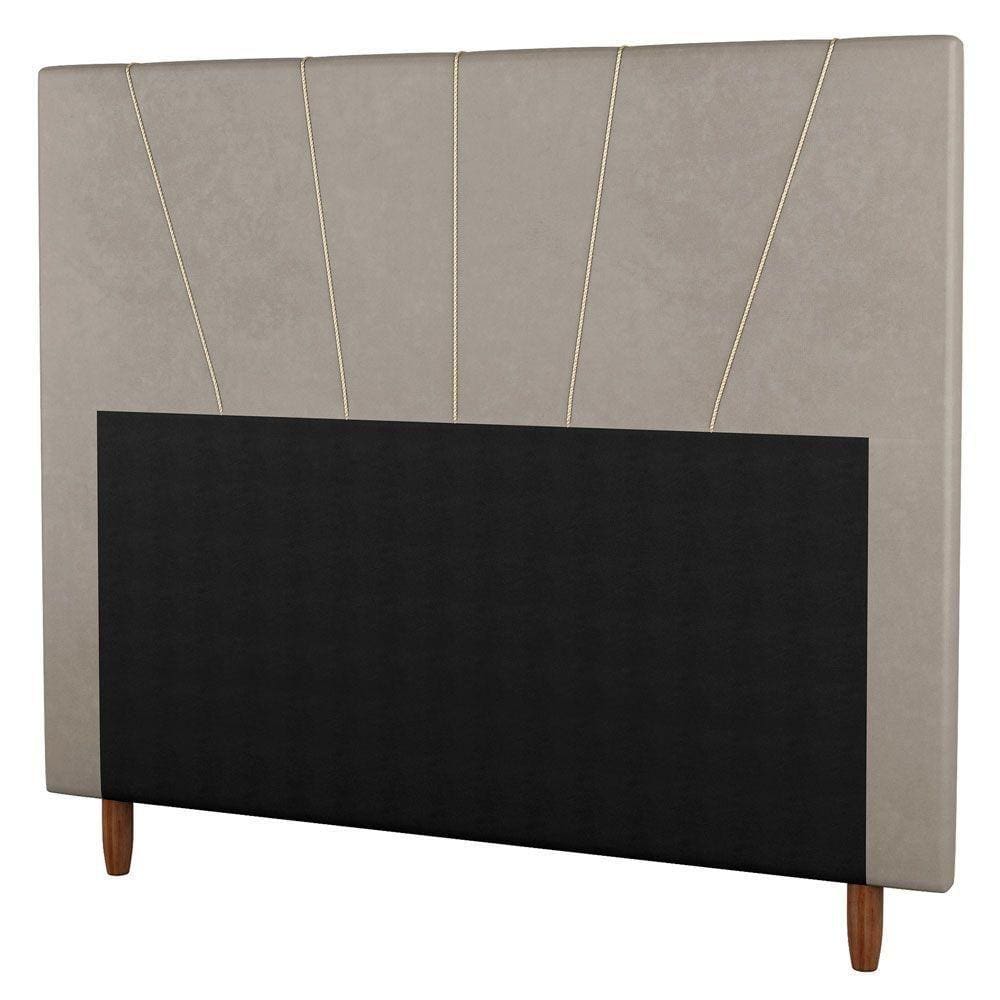 Cabeceira Solteiro 90cm Suede Bege