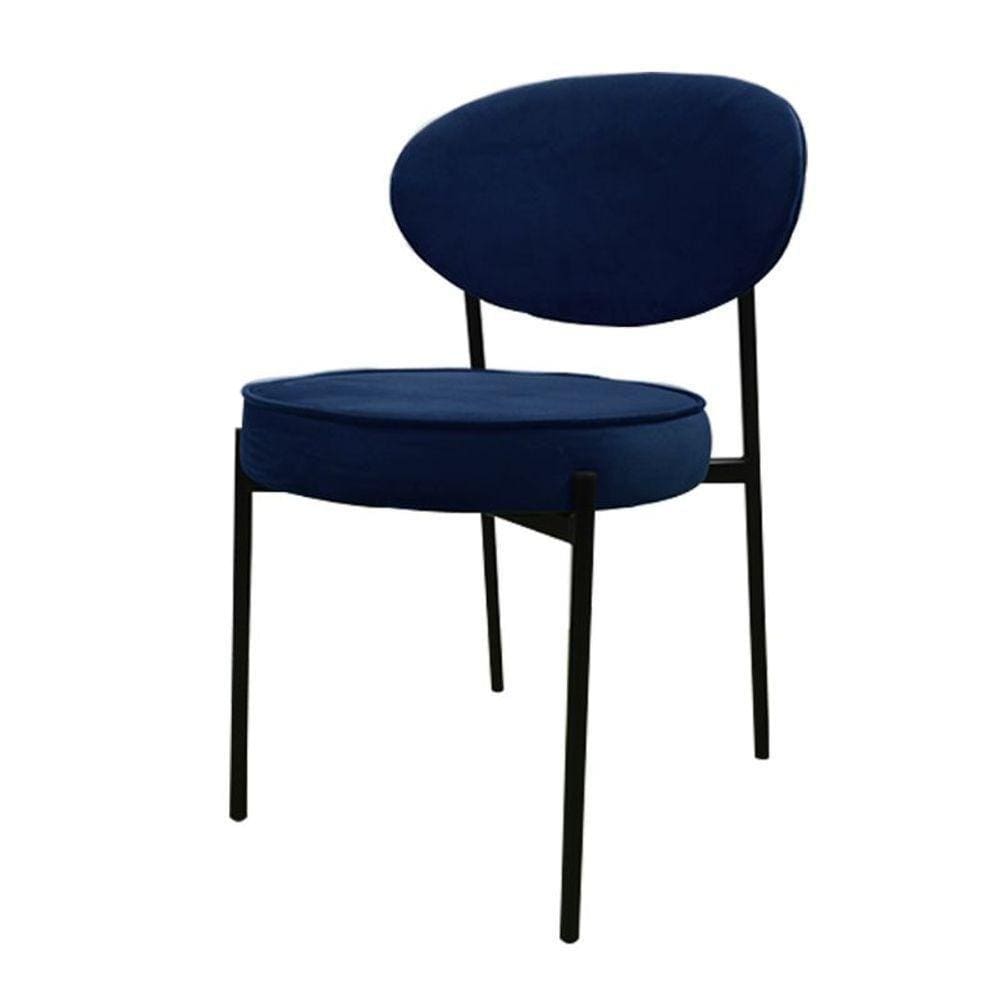Cadeira Milano Aço Preto - Azul Marinho