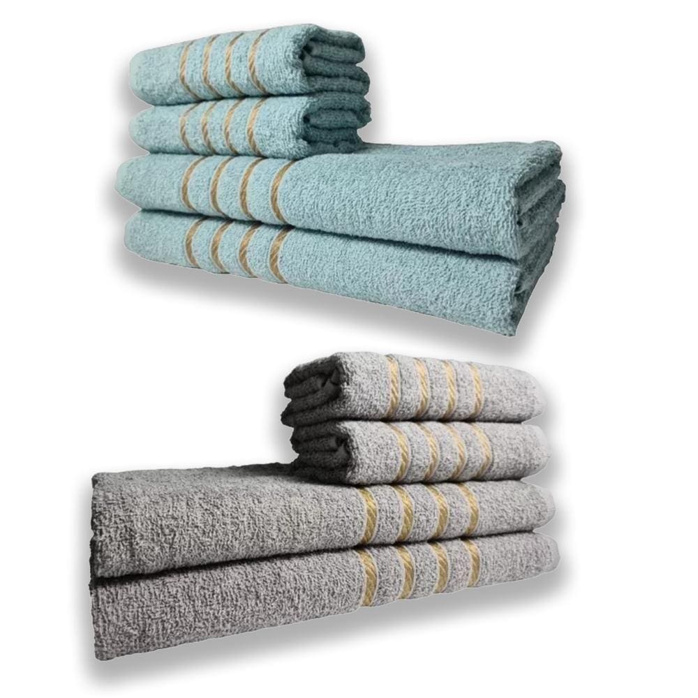 2 Jogos De 4 Toalhas 4 Banho 4 Rosto Dubai 100% Algodão Vd+cz