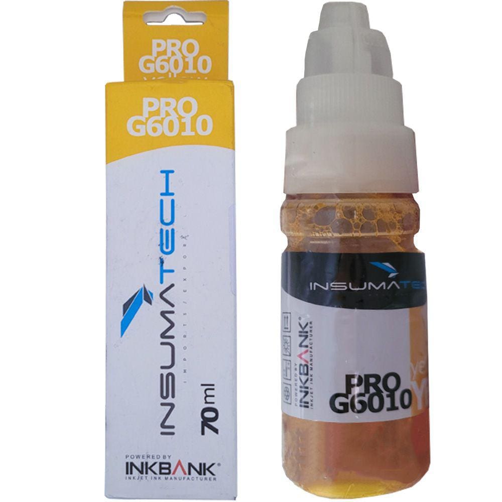 Refil de Tinta Compatível com Canon Insumatech Pro G6010 Corante Amarelo 70 ml