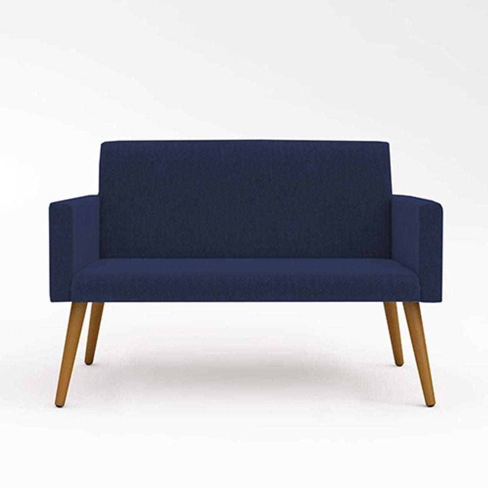 Sofá Namoradeira Pés Palito Sala, Quarto - Azul Marinho