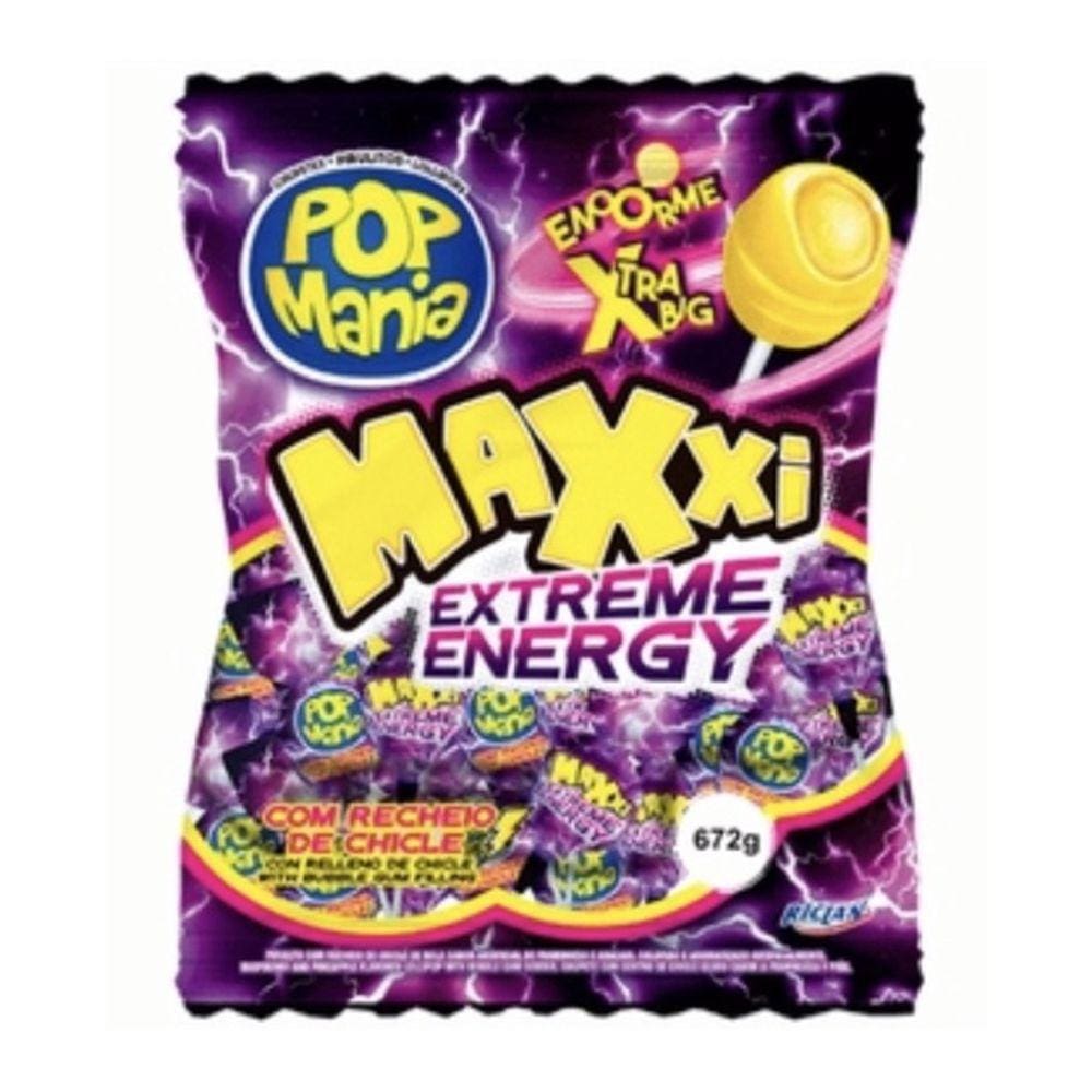 Pirulito Chicle Pop Mania Maxxi Energy 672g