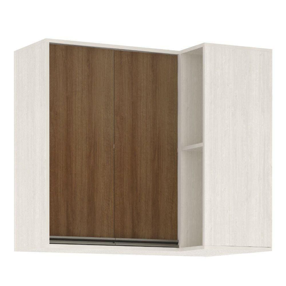 Armário Aéreo Canto Reto De Cozinha 95cm 2pt 4 Prateleiras