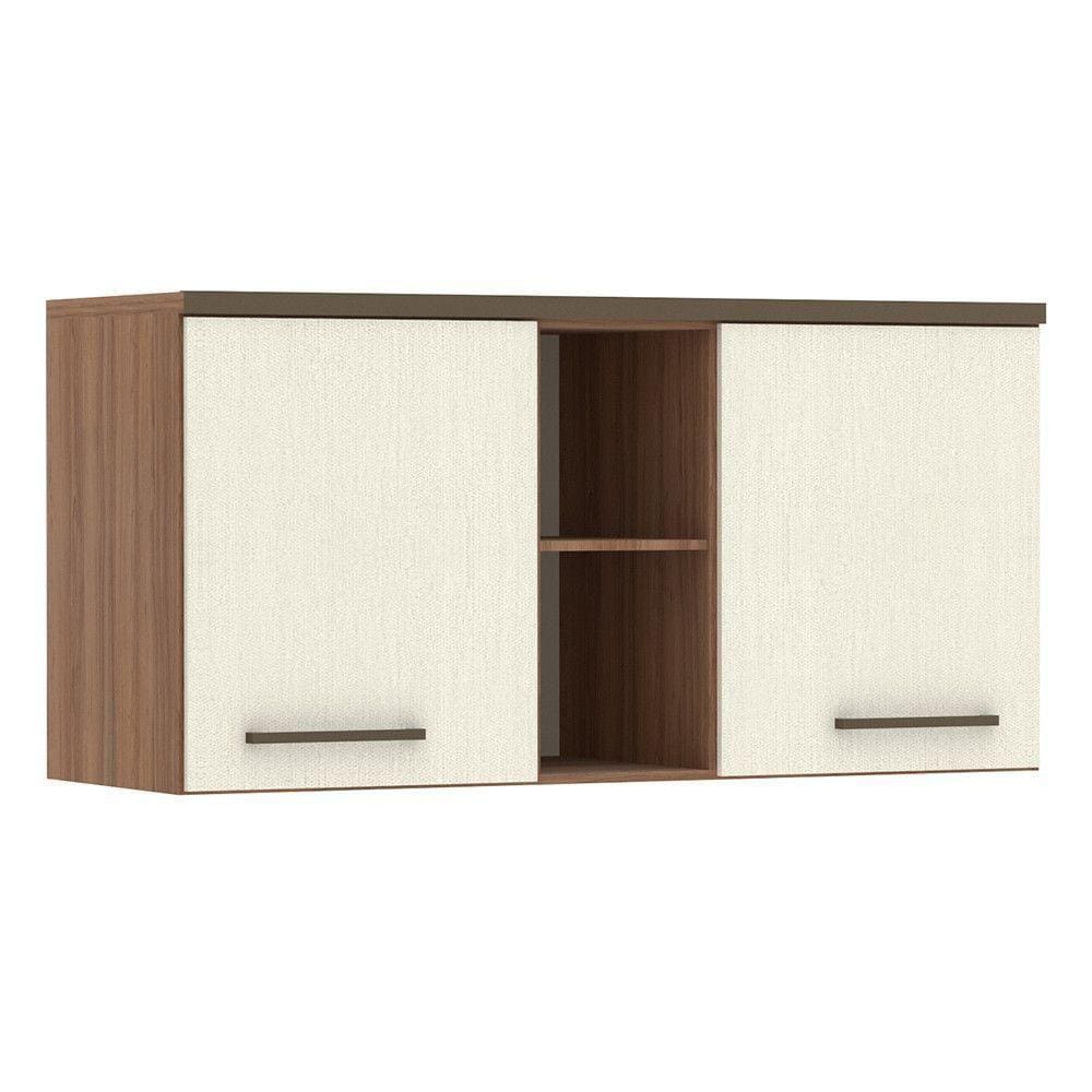 Armário Aéreo Modulado 2 Portas 145cm Vanilla C/Linho