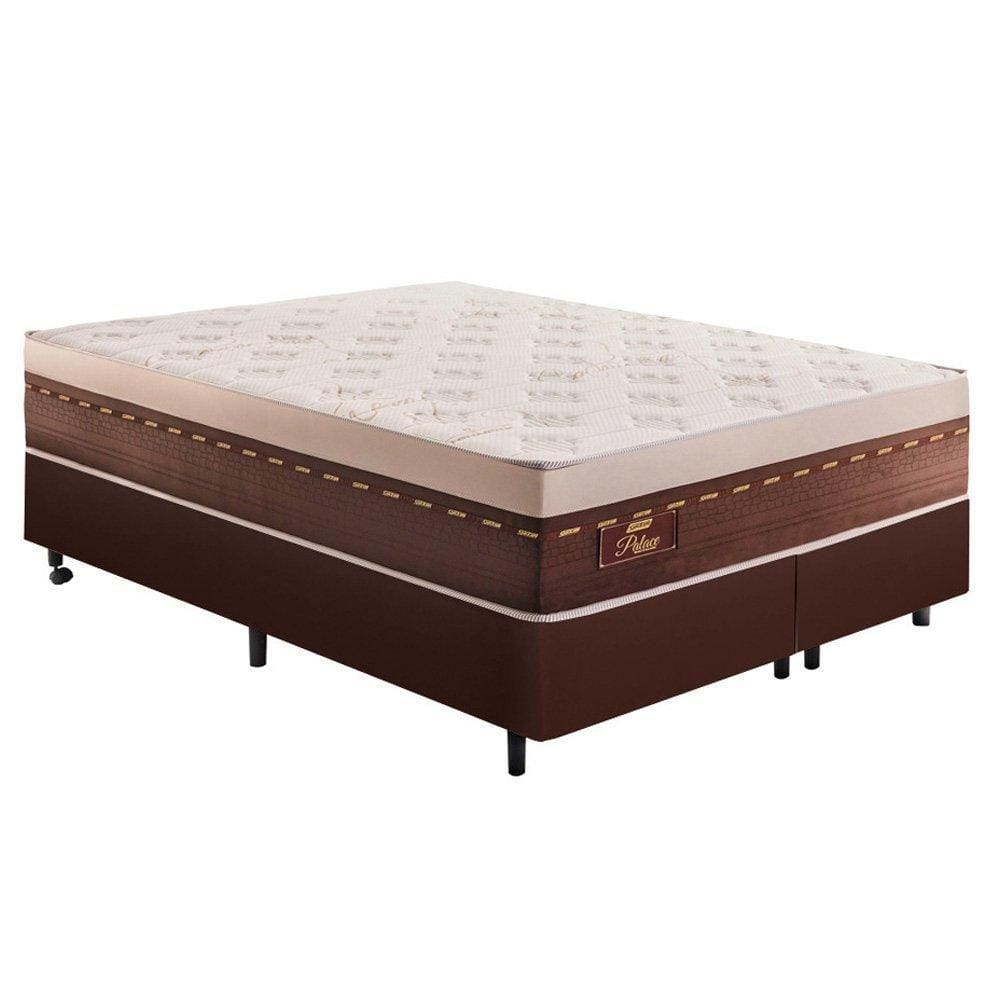Cama Box Casal e Colchão Molas Ensacadas Gazin Palace 188cm x 138cm