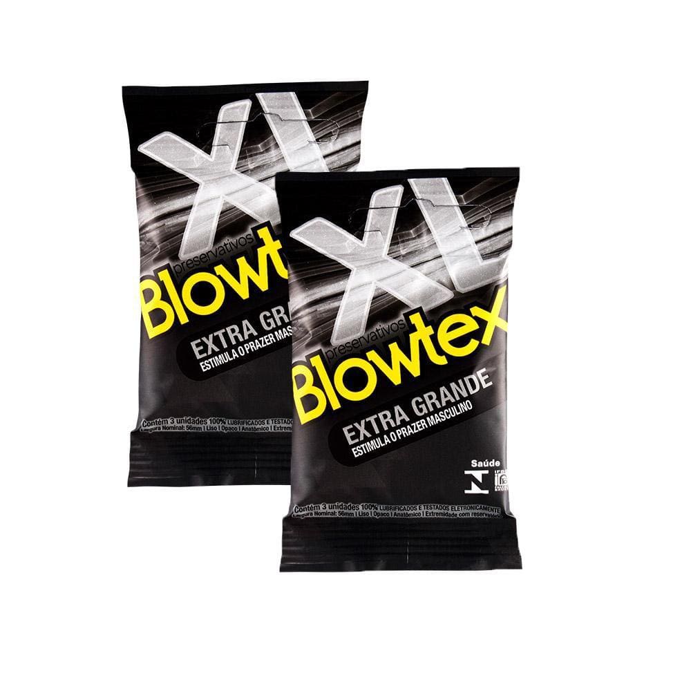 Kit 2 Pacotes Preservativo Blowtex Extra Grande C/ 3 Unidades Cada