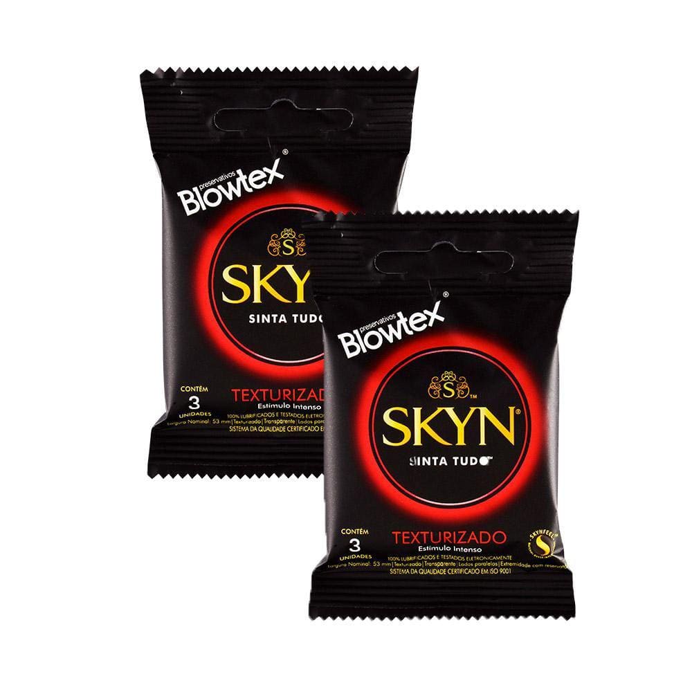 Kit 2 Pacotes Preservativo SKYN Texturizado C/ 3 Unidades Cada