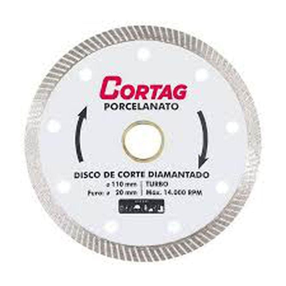 Disco Diamantado Turbo Porcelanato 4.3/8`` 110mm X 20mm - Cortag