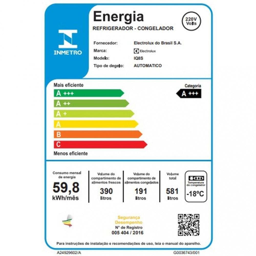 Geladeira Electrolux IQ8S Frost Free Multidoor | Extra