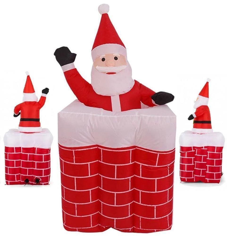 Papai Noel Inflavel Animado Sobe Desce Chamine