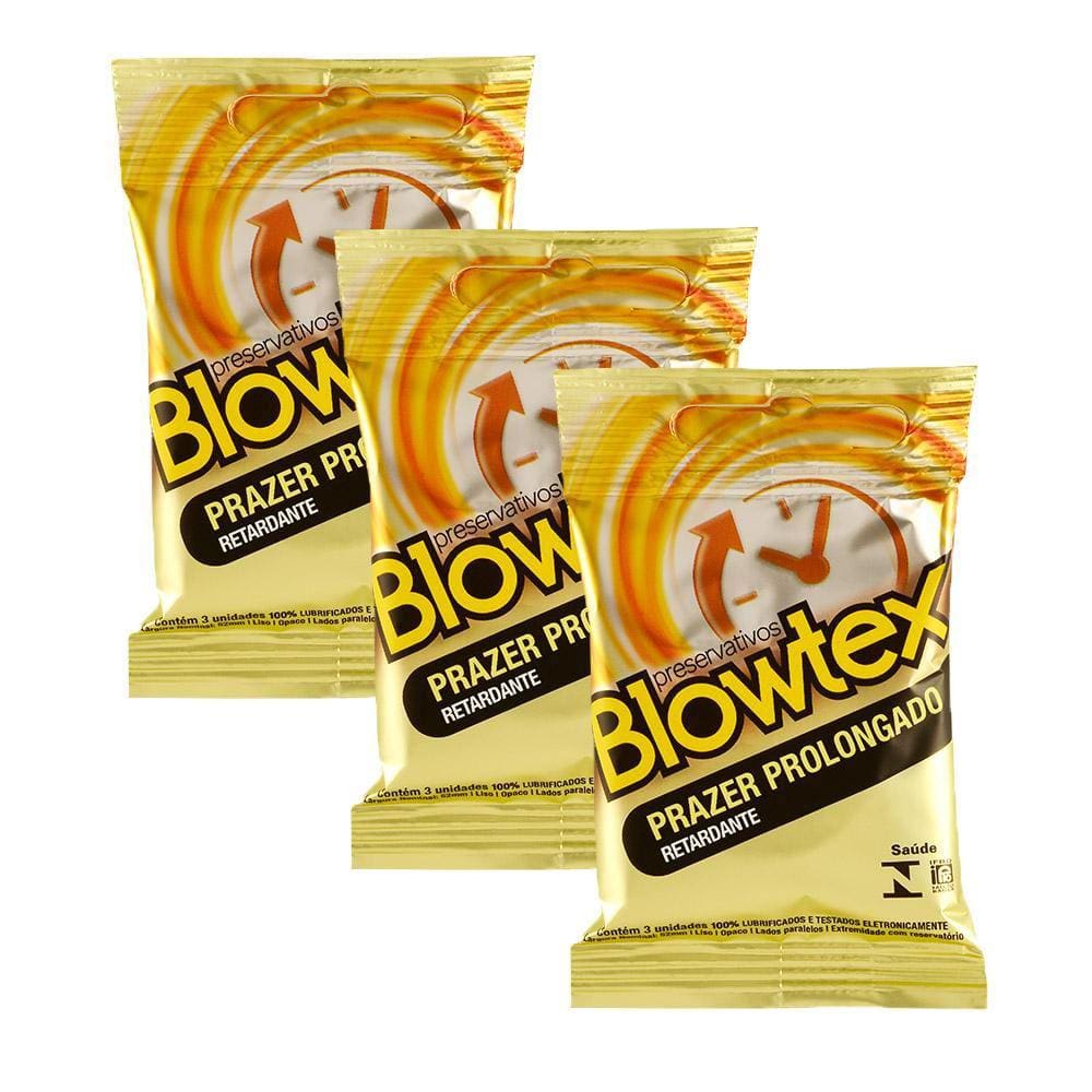 Kit 3 Pacotes Preservativo Blowtex Retardante C/ 3 Unidades Cada