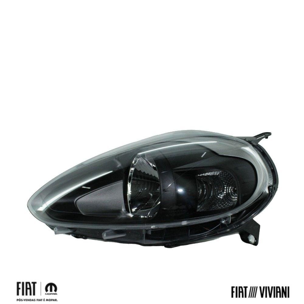 Farol Dianteiro Esquerdo Cinza e Preto Fiat Punto