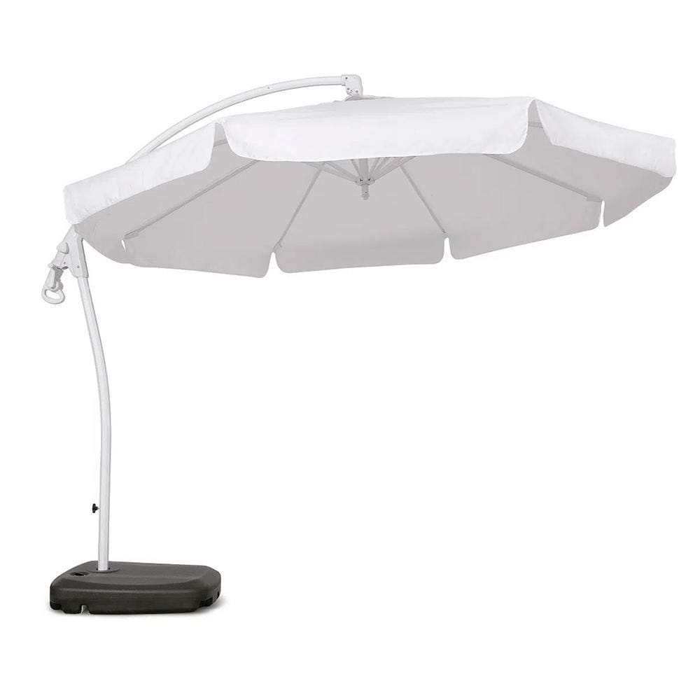 Ombrelone Suspenso Búzios Giratório 360° 3m Branco + Base em ABS 50 Litros Preta 891001  BEL