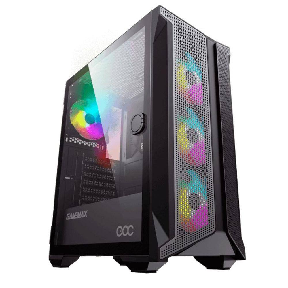 Gabinete Gamemax G503X Elysium Preto LED RGB