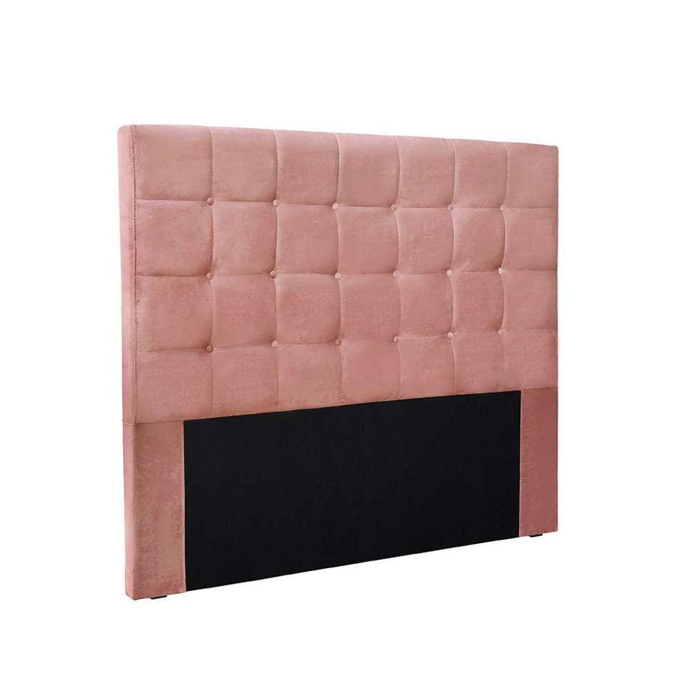 cabeceira casal verona veludo rosa