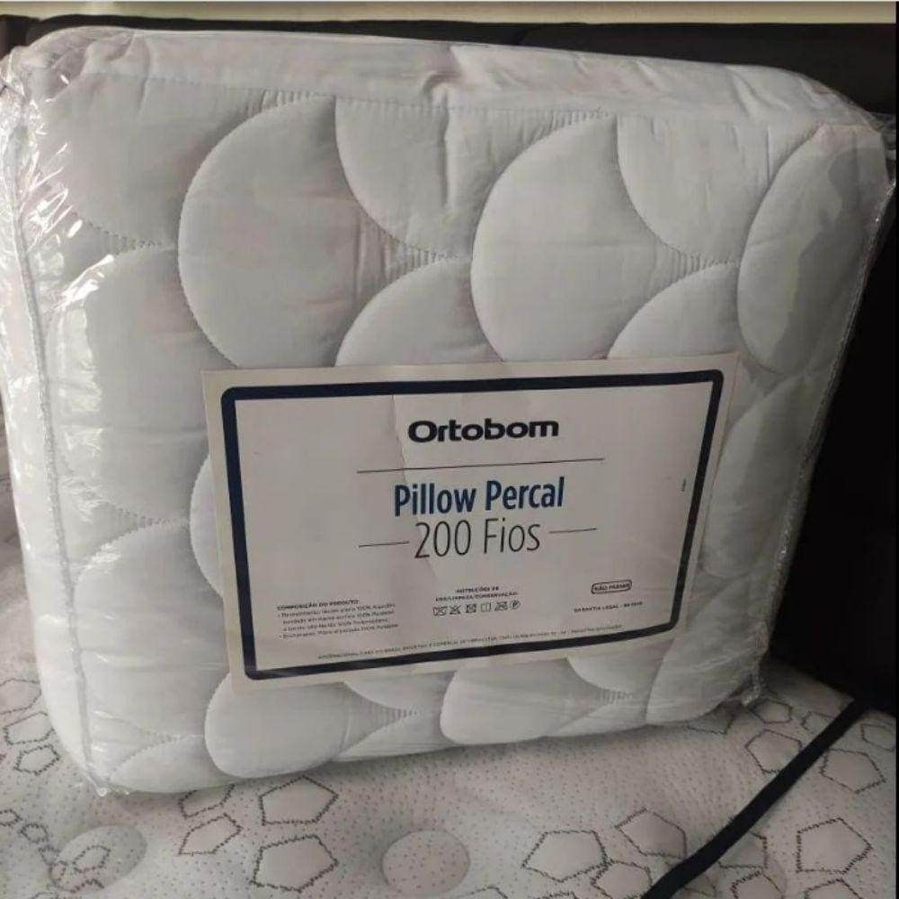 Pillow Top Solteiro Ortobom 200 Fios Percal 100% Algodão Hipoalérgico