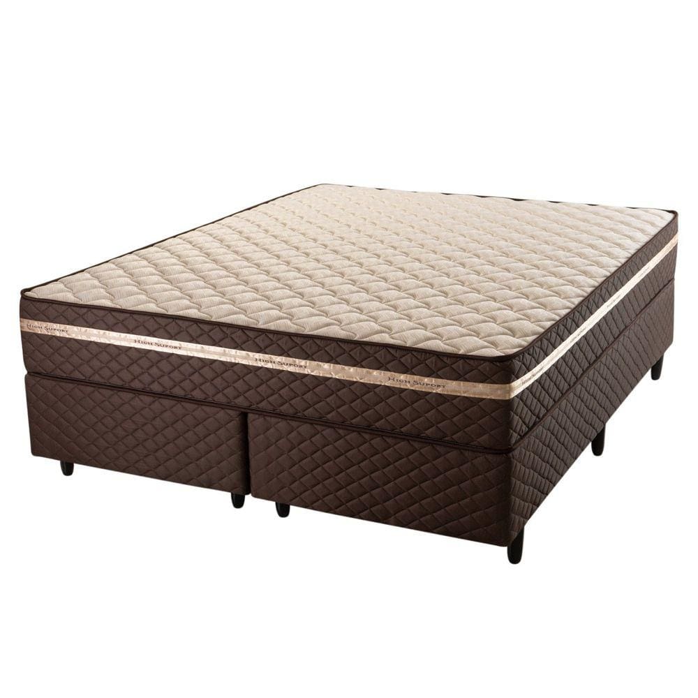 Cama Box Queen Molas Ensacadas com Base Sommier 158x198x64cm Fenix Special Hellen Colchões Marrom