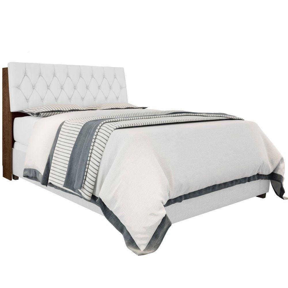 Cabeceira Casal Box Laura Malbec Captonê Branco
