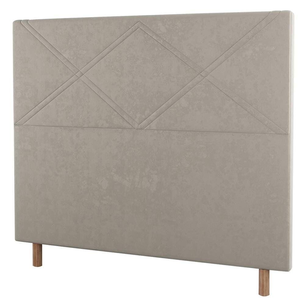 Cabeceira Cama Box Casal King Size Cairo 195cm Bege