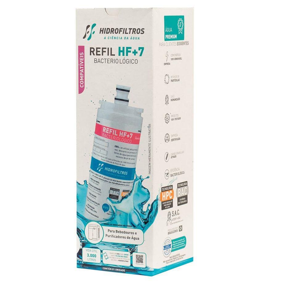 Refil Compatível para Purificador Ibbl Hf+7 Hidro Filtros