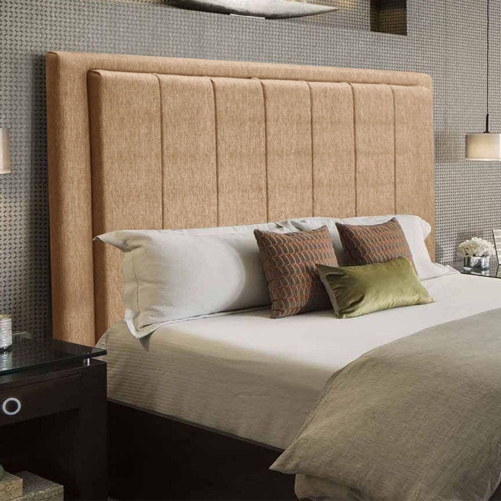 Cabeceira Opala Cama Box Casal 140Cm Linho Bege