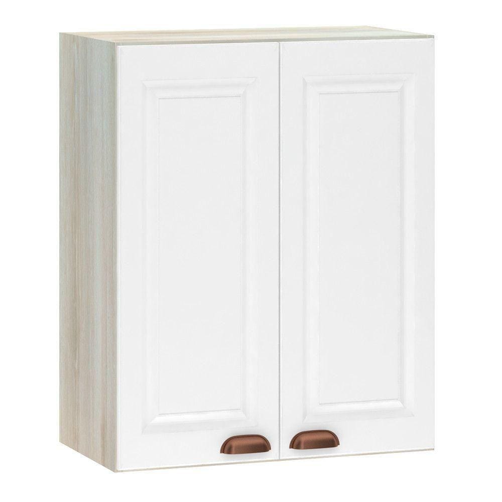 Armário Aéreo 60 Cm 2 Portas Legno Crema Com Branco Pet