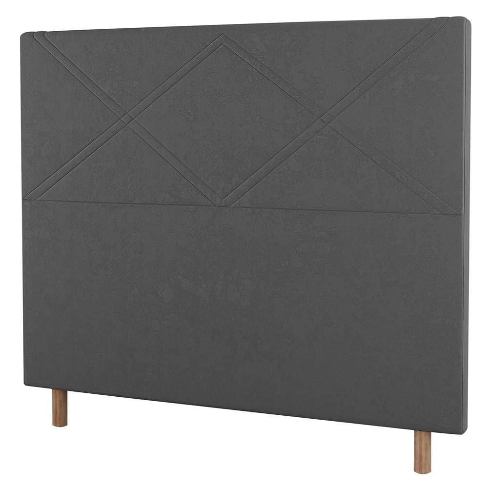 Cabeceira Cama Box Casal King Size Cairo 195cm Cinza