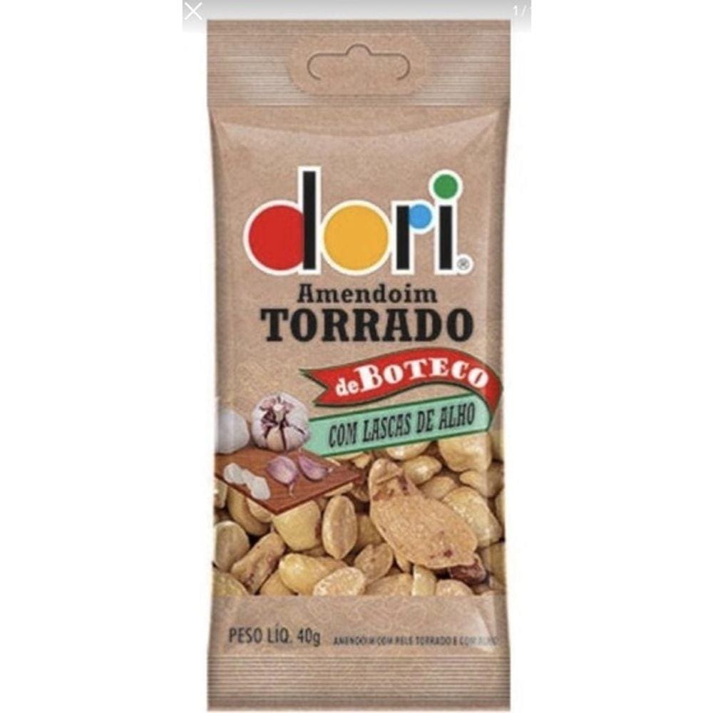 Amendoim Torrado Sem Pele Boteco Lascas de Alho Pacote 40g