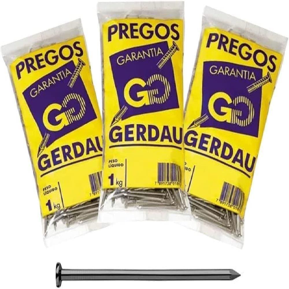 Prego Gerdau com Cabeça 14x21 1kg - Embalagem com 20 Unidades