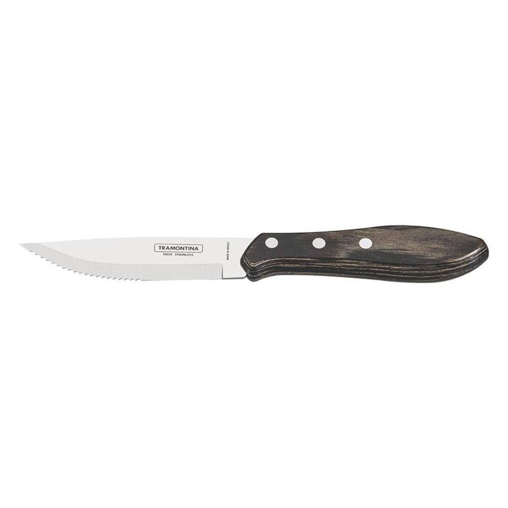 Faca Para Churrasco Jumbo 5 Polywood Castanho Lamina De Aco Inox E Cabo De Madeira Tramontina