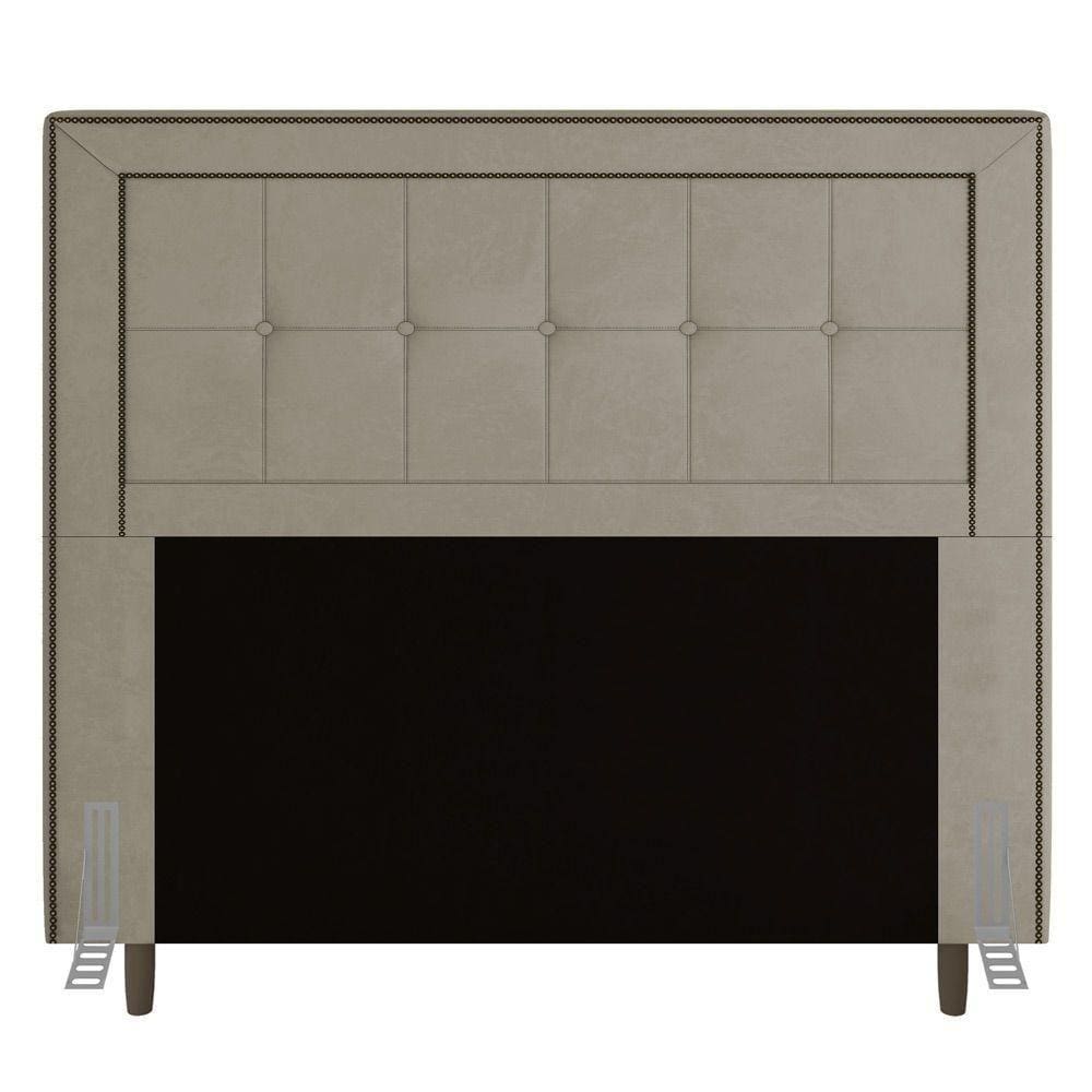 Cabeceira Queen Size Luxor 160Cm Com Tachas E Frame Bege