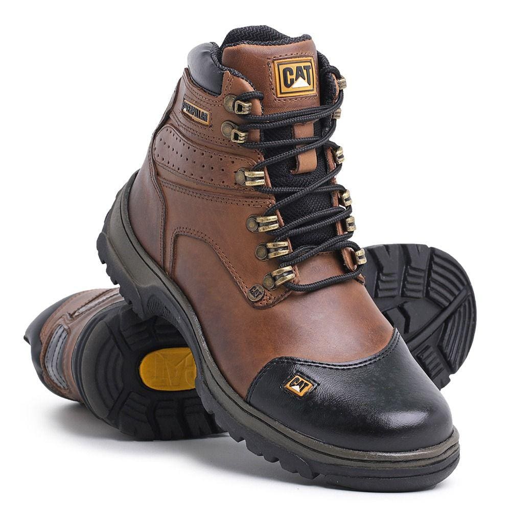 Bota Caterpillar Masculina Em Couro Com Palmilha Em Gel Macia