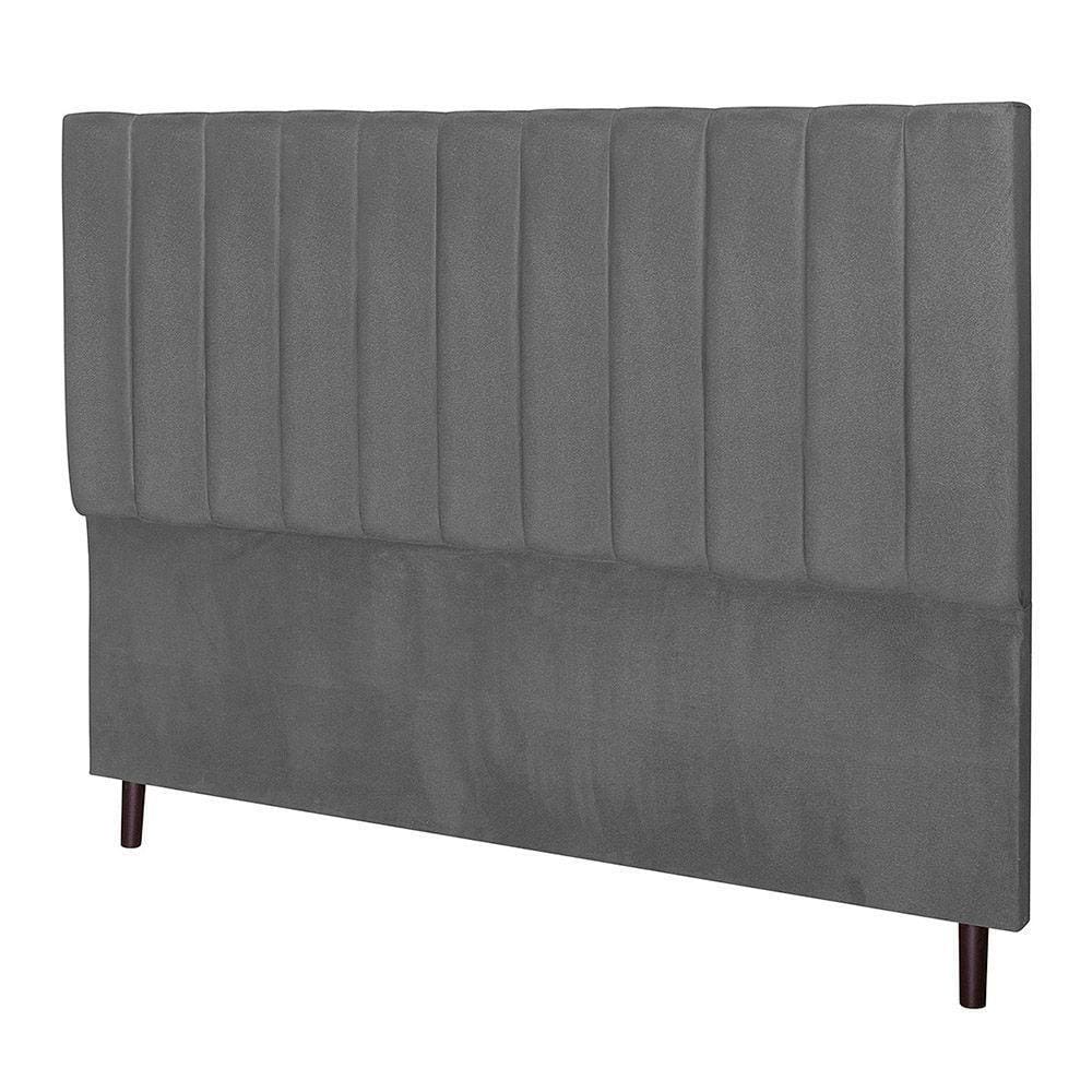 Cabeceira Leblon Para Cama Box Casal 144 Cm Suede Cinza