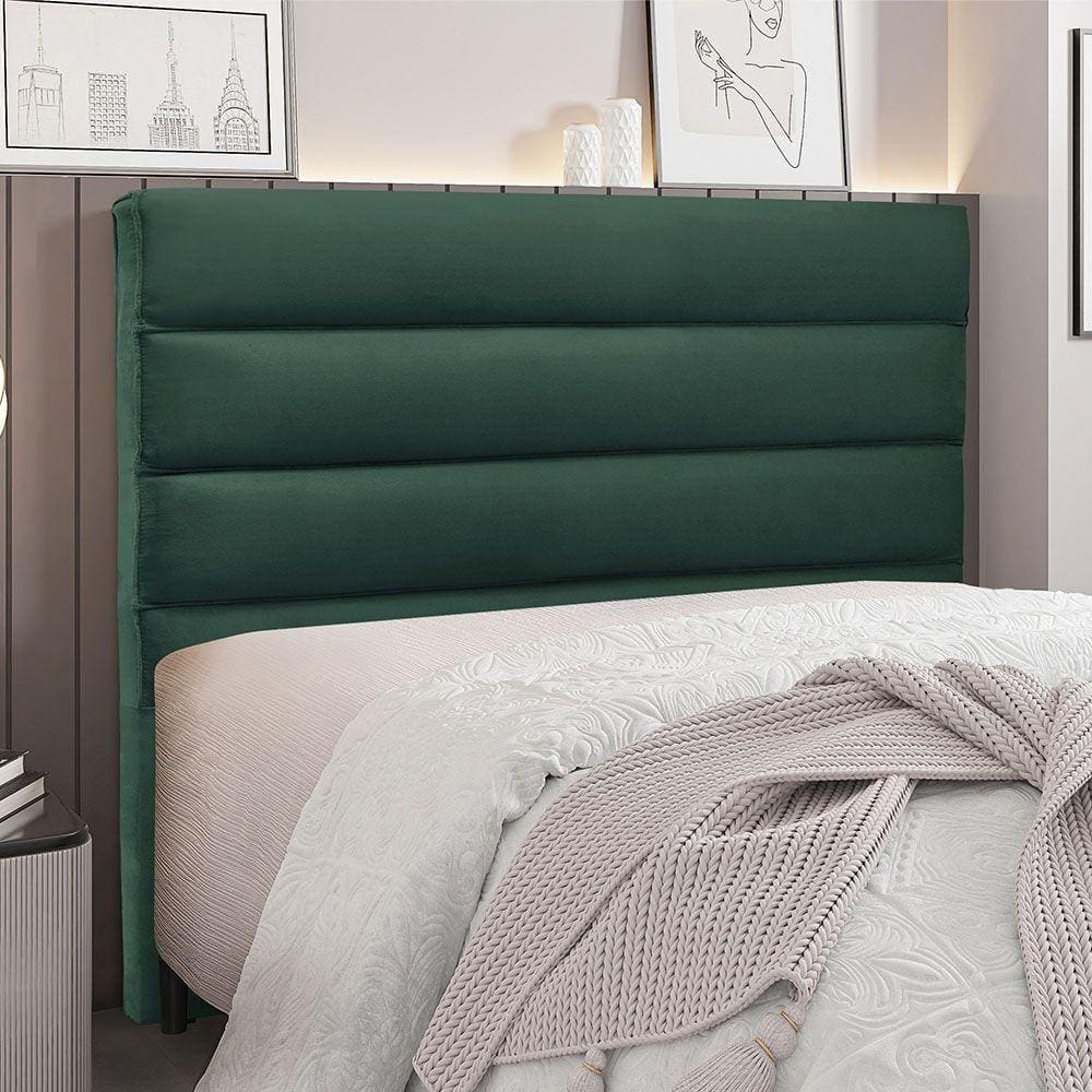 Cabeceira Para Cama Box King La Italiana 195Cm Veludo Verde