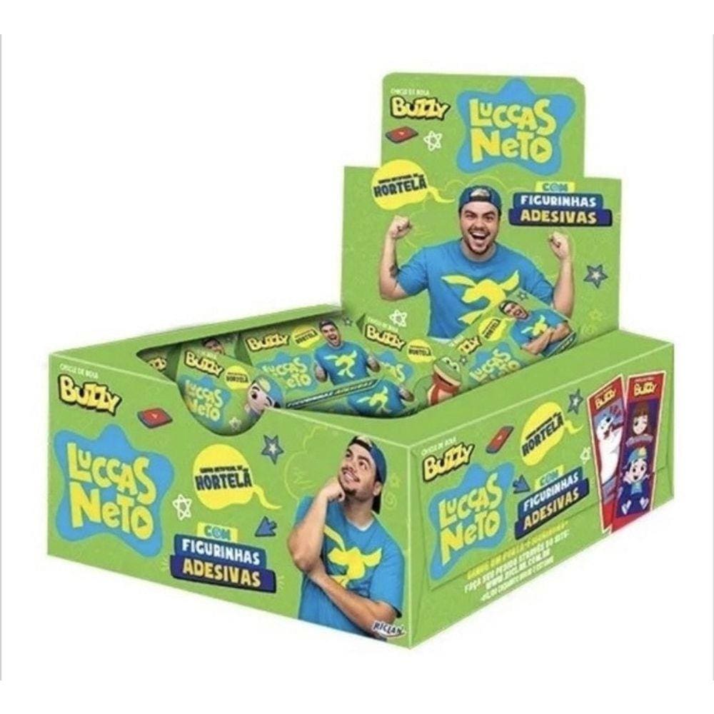 Chiclete Luccas Neto Buzzy Hortelã Caixa C/100unid - 400g