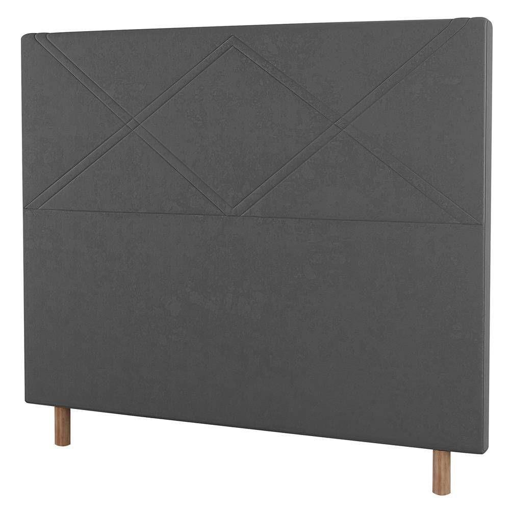 Cabeceira Cama Box Casal King Size Cairo 195cm Cinza