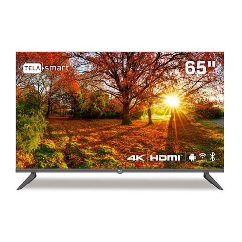 Smart TV 65" HQ 4K com Conversor Digital externo 3 HDMI 2 USB WI-FI Design Slim e tela Frameless